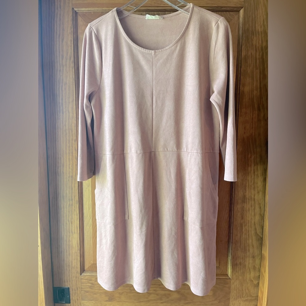 Altar’d State Faux Suede Shift Dress with Pockets size L